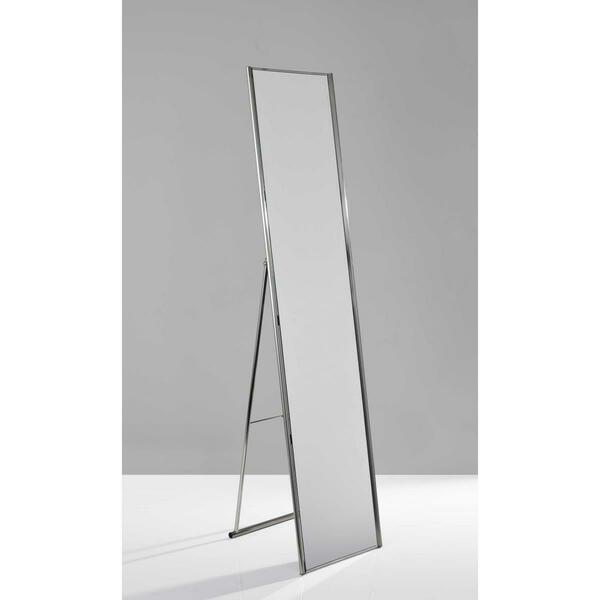 Gfancy Fixtures Brushed Steel Floor Mirror, 13.5 x 14.5 x 59 in. GF3654306